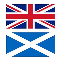 Image showing Flag of UK and Scotland