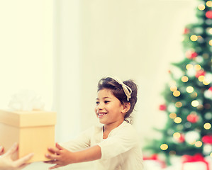 Image showing happy child girl with gift box