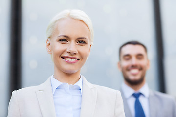 Image showing smiling businessmen outdoors