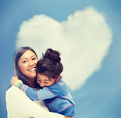 Image showing hugging mother and daughter