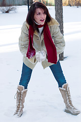 Image showing Snowball fight time