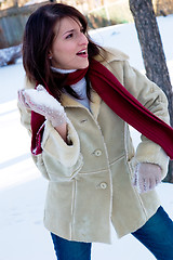 Image showing Snowball fight time