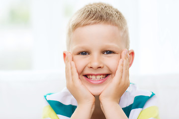 Image showing smiling little boy at home