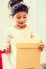 Image showing happy child girl with gift box