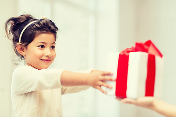 Image showing happy child girl with gift box