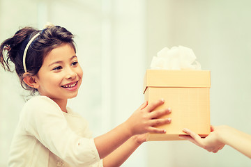 Image showing happy child girl with gift box