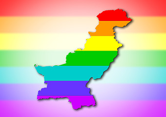 Image showing Rainbow flag pattern - Pakistan