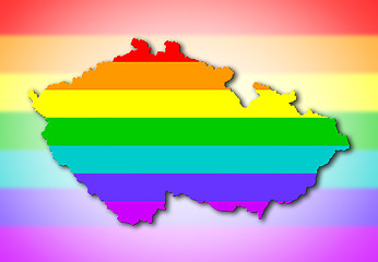 Image showing Rainbow flag pattern - Czech Republic