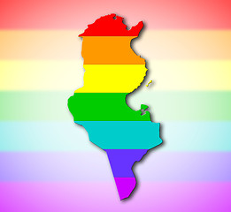 Image showing Tunisia - Rainbow flag pattern