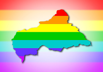 Image showing Rainbow flag pattern - Central African Republic