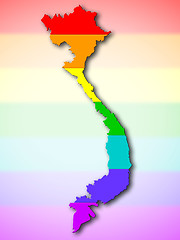 Image showing Rainbow flag pattern - Vietnam