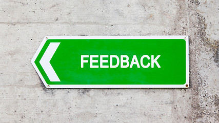 Image showing Green sign - Feedback