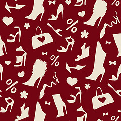 Image showing Women shoes. Seamless pattern.