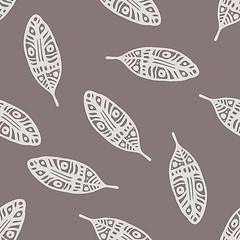 Image showing Vintage Feathers. Seamless background.