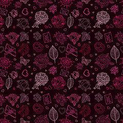 Image showing Seamless wedding patterns.