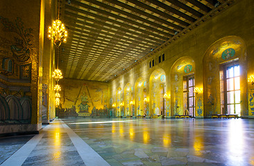 Image showing 	Sweden, Stockholm, Kungsholmen, City Hall, the Golden Room