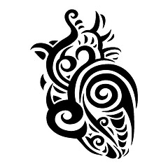 Image showing Decorative heart. Ethnic pattern.