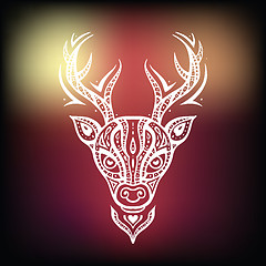 Image showing Deer head. Ethnic background.