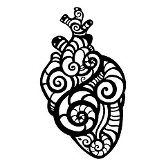 Image showing Decorative heart. Ethnic pattern.