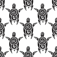 Image showing Turtles.  Seamless Vector pattern.