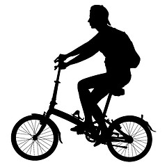 Image showing Silhouette of a cyclist male.  vector illustration.