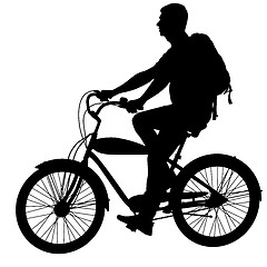 Image showing Silhouette of a cyclist male.  vector illustration.