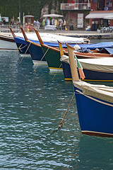 Image showing Wooden ships, in the port 
