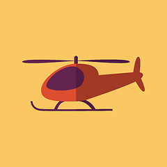 Image showing Helicopter. Transportation Flat Icon