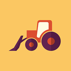 Image showing Tractor. Transportation Flat Icon