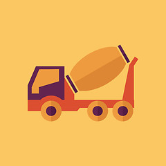 Image showing Truck. Transportation Flat Icon