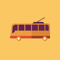 Image showing Trolley. Transportation Flat Icon