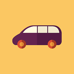 Image showing Family Car. Transportation Flat Icon