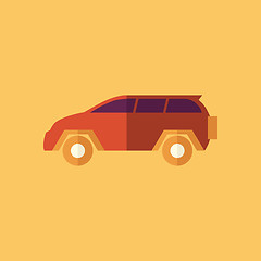 Image showing Family Car. Transportation Flat Icon