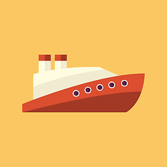 Image showing Boat. Transportation Flat Icon