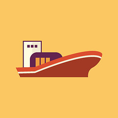 Image showing Boat. Transportation Flat Icon