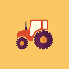 Image showing Tractor. Transportation Flat Icon
