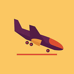 Image showing Aircraft. Transportation Flat Icon