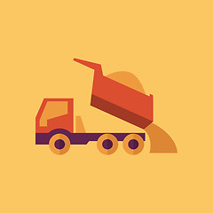 Image showing Truck. Transportation Flat Icon