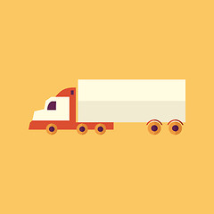 Image showing Truck. Transportation Flat Icon