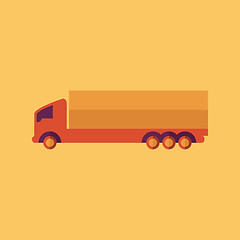 Image showing Truck. Transportation Flat Icon