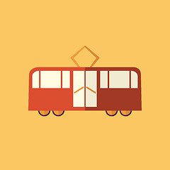 Image showing Tram. Transportation Flat Icon