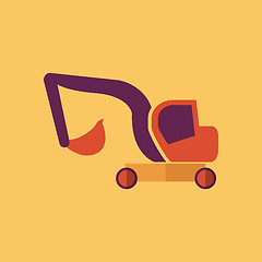 Image showing Excavator. Transportation Flat Icon