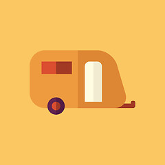 Image showing Trailer. Transportation Flat Icon