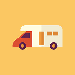 Image showing Camper. Transportation Flat Icon