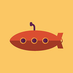 Image showing Submarine. Transportation Flat Icon