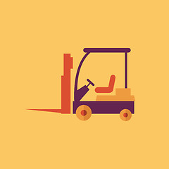 Image showing Forklift. Transportation Flat Icon
