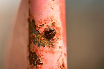 Image showing Industrial metallic pipeline joint with bolts