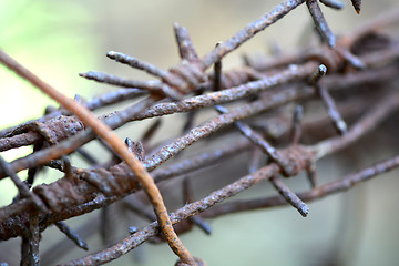 Image showing old metal wire mesh isolated on the black background