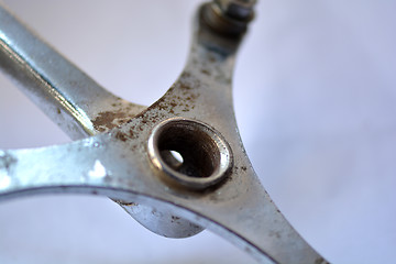 Image showing old bicycle metal detail