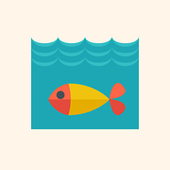 Image showing Fish Flat Icon